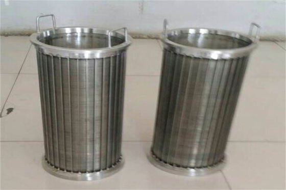 malha SS304 SS321 Mesh Cylinder de aço inoxidável da tela de fio da cunha de 520mm OD