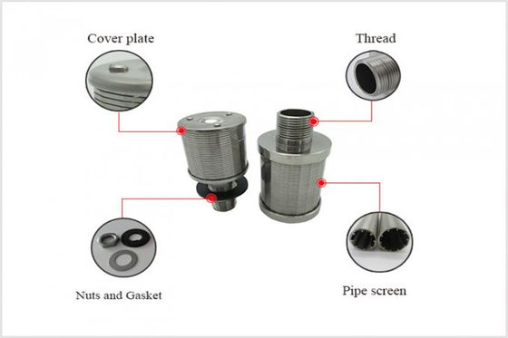 SS304 316l Johnson Vee Wire Screen Water Filter provê de bocal DN53mm