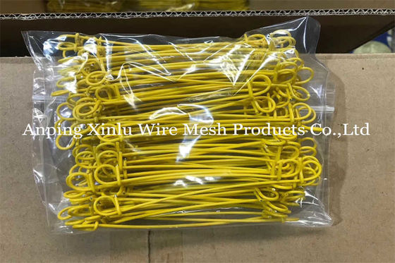 19 Gauge Amarelo Vermelho Azul PVC revestidoColourado Double Loop Bar Wire Tie para agrupamento com 20% de taxa de alongamento