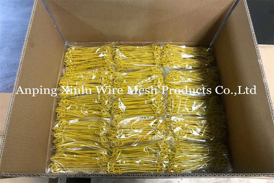 19 Gauge Amarelo Vermelho Azul PVC revestidoColourado Double Loop Bar Wire Tie para agrupamento com 20% de taxa de alongamento