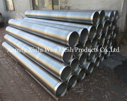 1000-3000-6000 mm Tubo de tela de fio de cunha com 3x4.6 mm de fio de suporte para perfuração de tubos e tratamento de águas residuais