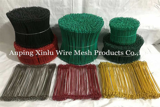 Double Loop Tie Wire - Vermelho - 500pcs por pacote, Galvanizado Loop Tie Wire para Supermercado Family Courtyard vedação de ligação