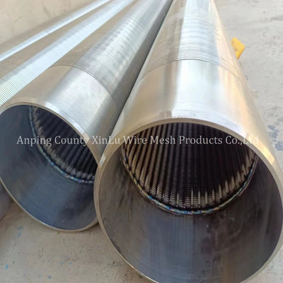Tubo de controle de areia de aço inoxidável de arame farpado 1000psi Pressão 0,080 Slot contínuo