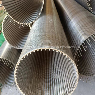 Tubo de controle de areia de aço inoxidável de arame farpado 1000psi Pressão 0,080 Slot contínuo