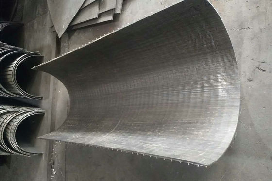 Entalhe do fio 0.6mm da cunha da tela da curvatura da peneira do filtro do arco para o equipamento das águas residuais