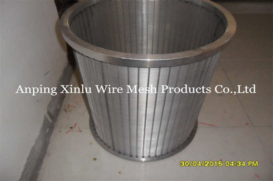 malha SS304 SS321 Mesh Cylinder de aço inoxidável da tela de fio da cunha de 520mm OD