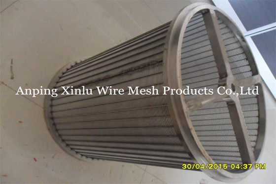 malha SS304 SS321 Mesh Cylinder de aço inoxidável da tela de fio da cunha de 520mm OD