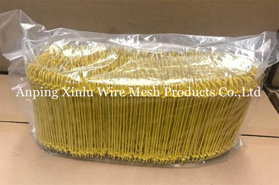 Fios de ligação de duplo laço de plástico amarelo 380mpa 16GA SAE1008 PVC revestido de rebar Twin Loop Binding Wire