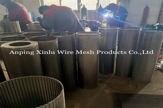 flange da conexão da tela da tubulação do filtro do envoltório de 250mm 15 Mesh Stainless Steel Johnson Wire