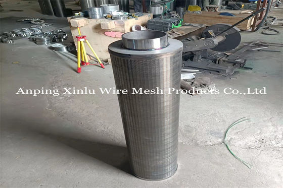 flange da conexão da tela da tubulação do filtro do envoltório de 250mm 15 Mesh Stainless Steel Johnson Wire